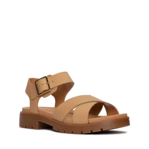 Clarks Orinoco Strap – D – Sandales À Plateforme – Light Tan Lea grande qualité 16