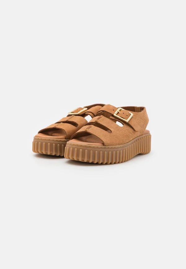 soldes de Noël Clarks Torhill Seam – Sandales À Plateforme – Light Tan 4