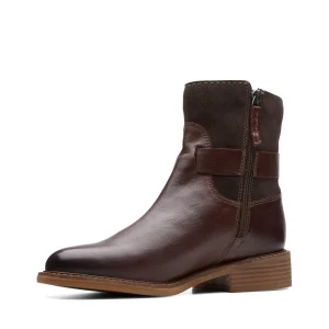 Clarks Cologne Strap – Bottines – Dark Brown Combi SOLDES TOUT À 10