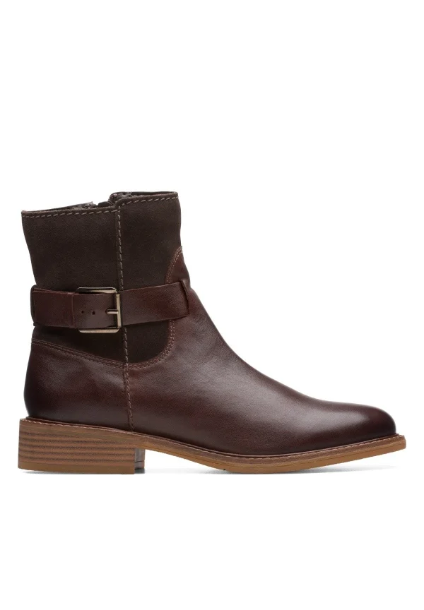 Clarks Cologne Strap – Bottines – Dark Brown Combi SOLDES TOUT À 7