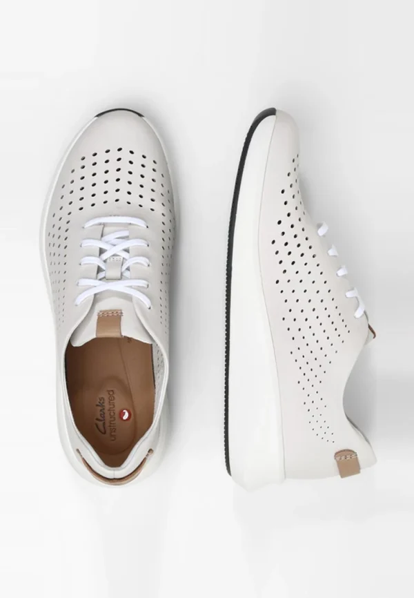 Clarks Un Rio Tie – Baskets Basses – White boutique en ligne france 4