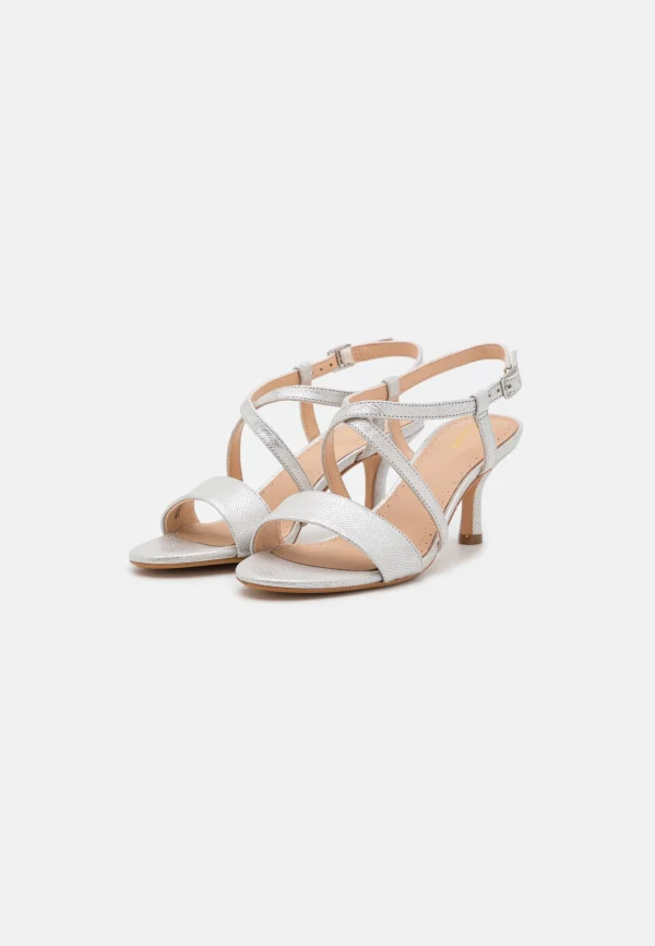 Clarks Amali Buckle – Sandales À Talons Hauts – Silver Metallic grande promotion 4