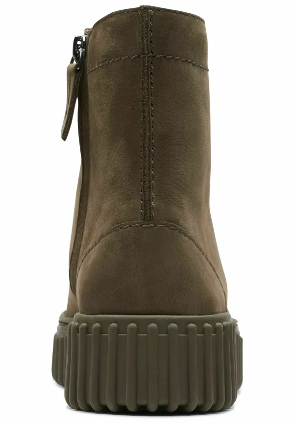 Paris Clarks Bottines À Plateau – Dark Olive Nub 5