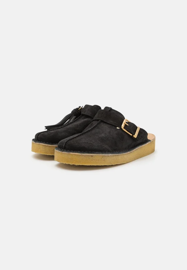 ﻿soldes Clarks Originals Trek Mule – Mules – Black 4