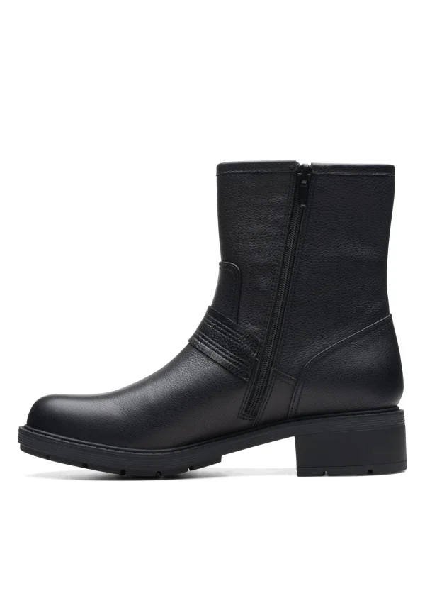 Clarks Hearth Cross – D – Boots À Talons – Black Leather Nouvelle Collection 1