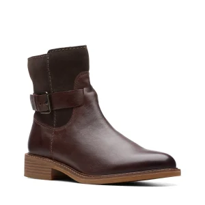 Clarks Cologne Strap – Bottines – Dark Brown Combi SOLDES TOUT À 16