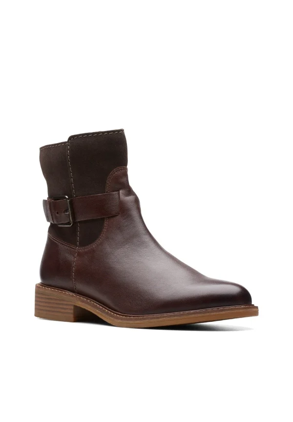 Clarks Cologne Strap – Bottines – Dark Brown Combi SOLDES TOUT À 6