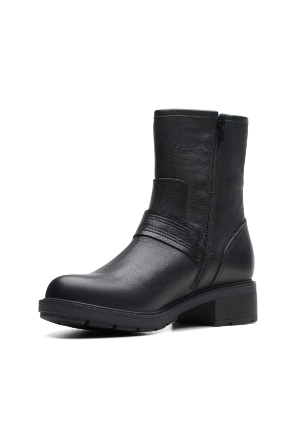 Clarks Hearth Cross – D – Boots À Talons – Black Leather Nouvelle Collection 6