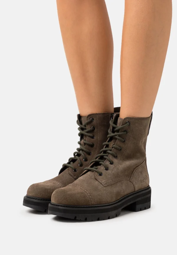 Clarks Orianna Cap – Bottines À Lacets – Dark Olive marque pas cher en ligne 1