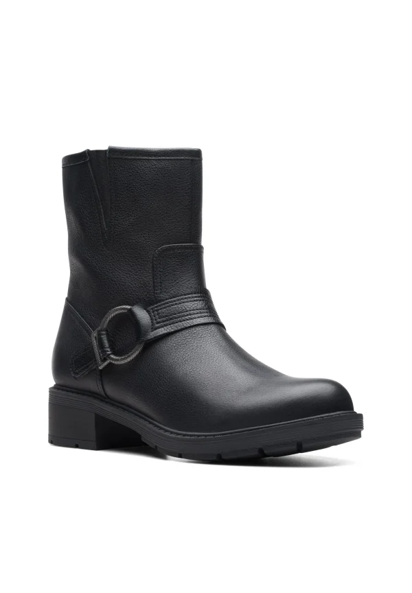 Clarks Hearth Cross – D – Boots À Talons – Black Leather Nouvelle Collection 3