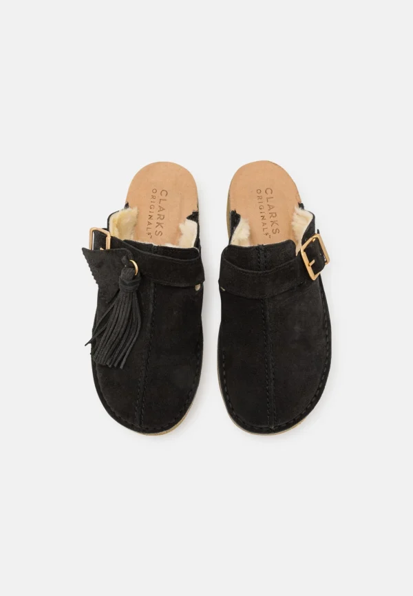 ﻿soldes Clarks Originals Trek Mule – Mules – Black 7