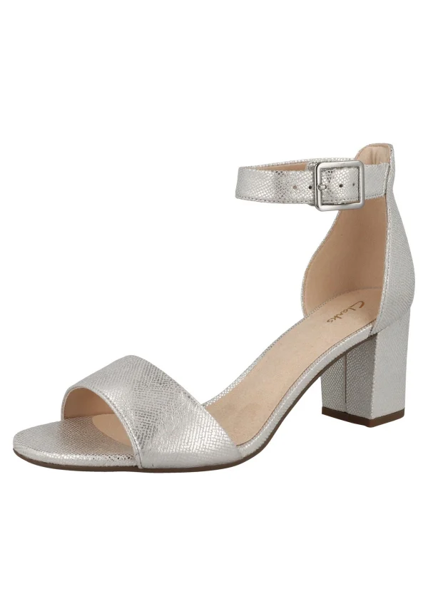 excellente qualité Clarks Deva Mae – Sandales À Talons Hauts – Silver Metallic 3