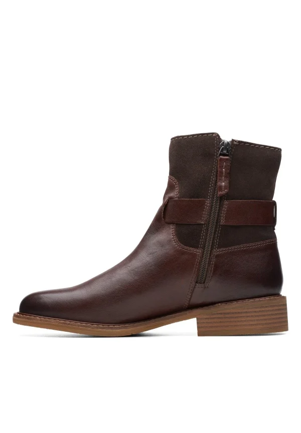 Clarks Cologne Strap – Bottines – Dark Brown Combi SOLDES TOUT À 1